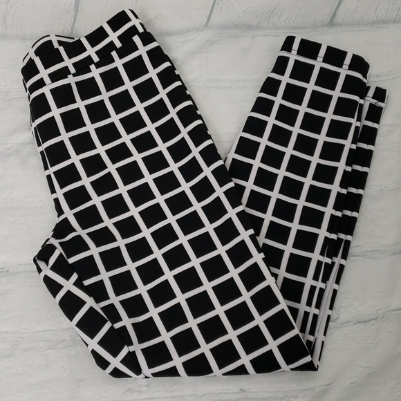 NEW Direction Window Pane Black & White Pants L - Picture 1 of 12